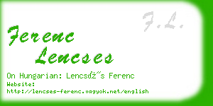 ferenc lencses business card